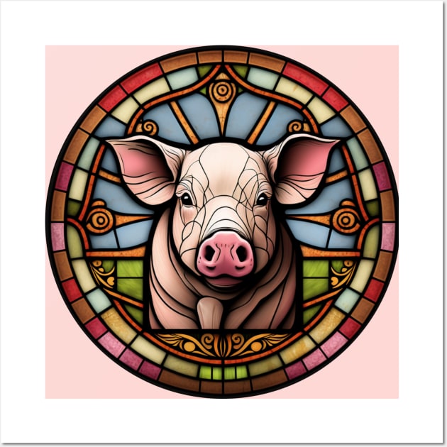 Stained Glass Pig Wall Art by Star Scrunch